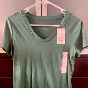 A New Day Sage Green Scoop Neck Tee | Short Sleeve | XS | NWT